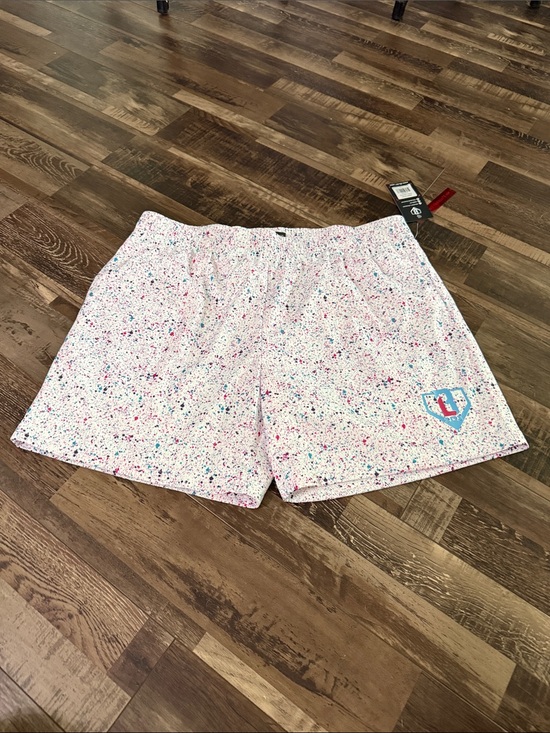 Baseball Lifestyle 101 Other - Athletic Speckle Print Men’s Shorts - Pink Multi
